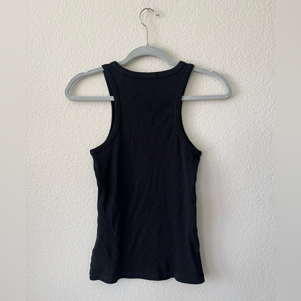 Bundle Agolde Rayne Black Tan Ribbed Cotton Lyocell Blend Tanks Women's Size S - Picture 6 of 16